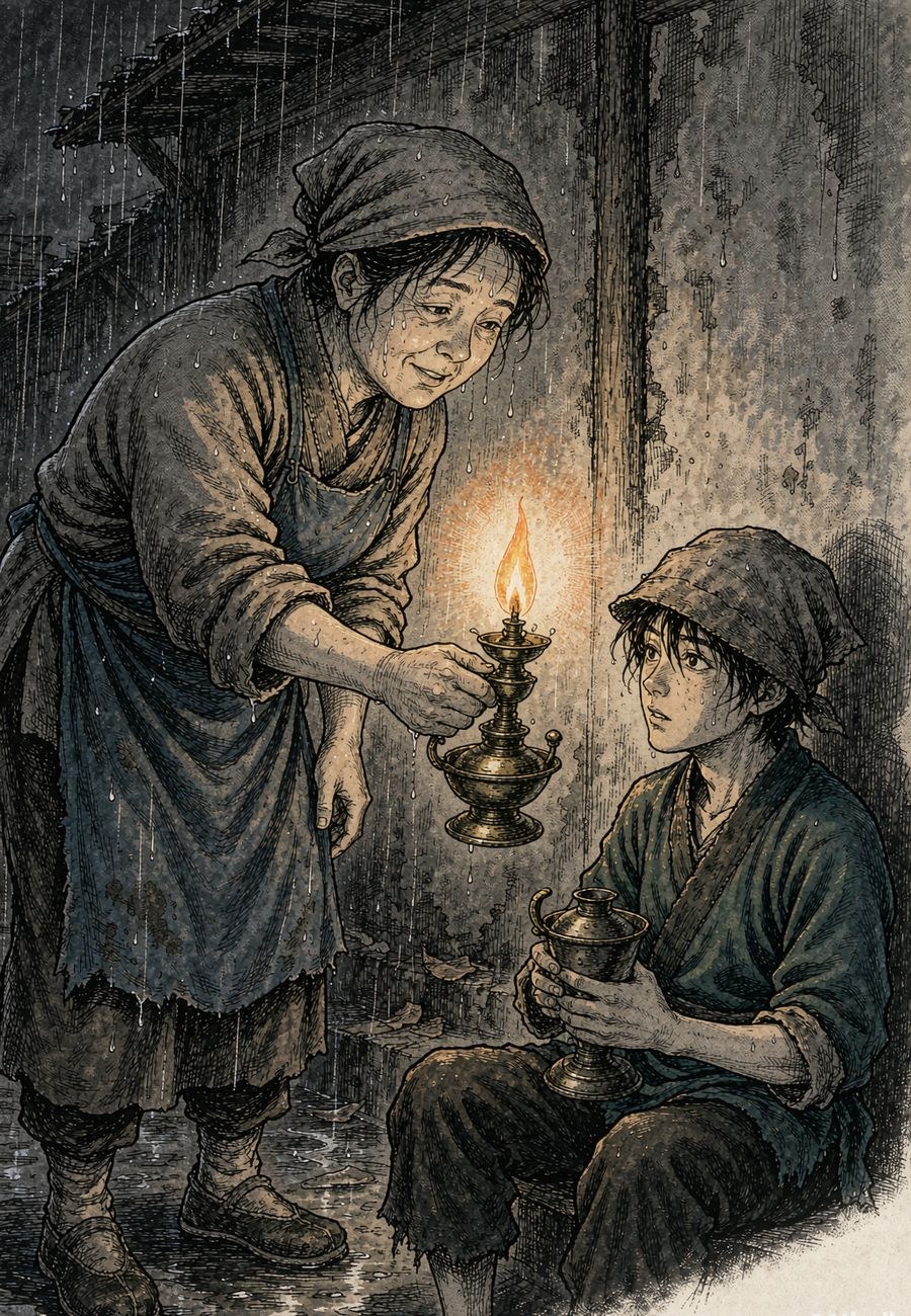 婶婶递灯